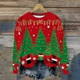 thumbnail image 2 of Women and Men Christmas Tops Christmas Tree Sweaters Printed Knit Shirts Fleece Thicken Sweatshirt Merry Christmas Pullover Christmas Couple Outfits, 2 of 9