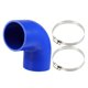 thumbnail image 1 of Juego de manguera de silicona Unique Bargains Codo de 90 grados ID 76mm 3.0 azul con 2 abrazaderas, 1 of 1