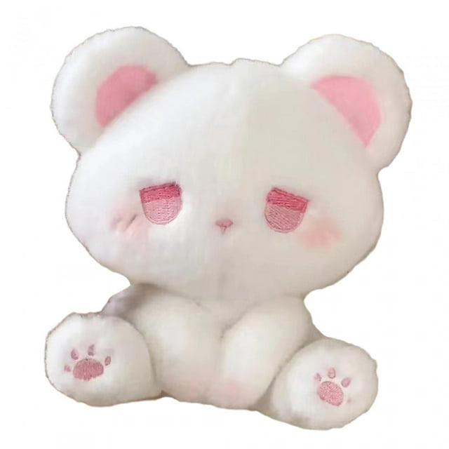 Lindo animal de peluche para decoración de habitación de niños, cómodo y abrazable, de 5,91 pulgadas Blanco y rosa A