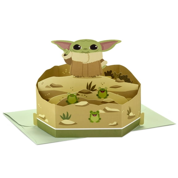 Hallmark Paper Wonder Star Wars Baby Yoda Pop Up Card