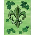 thumbnail image 1 of 28 x 40 in. St Patricks Day Fleur de lis House Size Canvas Flag, 1 of 1