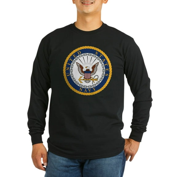 CafePress - US Navy Emblem Long Sleeve Dark T Shirt - Long Sleeve Dark T-Shirt