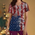 thumbnail image 1 of TIMIFIS 4th of July Women Scrub V Neck T Shirts Top American Flag Print Workwear Summer Short Sleeve Lightweight Scrub Independence Day with Pockets - Spring/Summer, 1 of 5