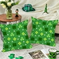thumbnail image 2 of 2 Pack Waterproof St Patrick‘s Day Pillow Covers 20x20 Inch Lucky Clover Shamrocks Green Leaves Holiday Throw Pillow Cases Spring Farmhouse Decorations Cushion Cover Double Sided, 2 of 6