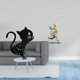 thumbnail image 2 of Reloj de pared de acrílico con diseño de gato de dibujos animados, escultura decorativa moderna para sala de estar, mesa, centro de mesa, armario, com, 2 of 8