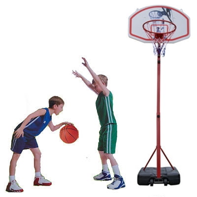 Ktaxon 6.9ft -8.5ft Height Adjustable Portable Basketball Hoops Goal Stand Ring Rim Net, with Wheels, for Kids Youth Indoor/Outdoor Sport and