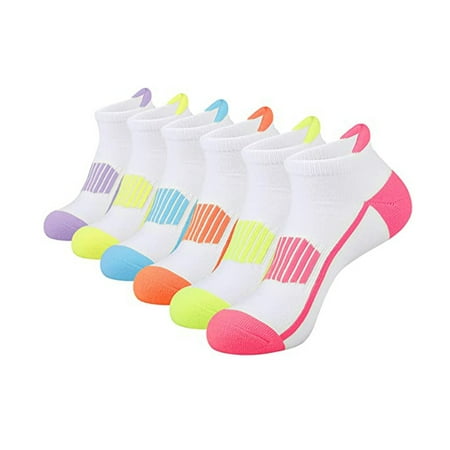 

AceFine 6 Pairs Fashion Colorblock Sports Socks Casual Comfy Ankle Socks For Athletic Fitness Women‘s Stockings & Hosiery