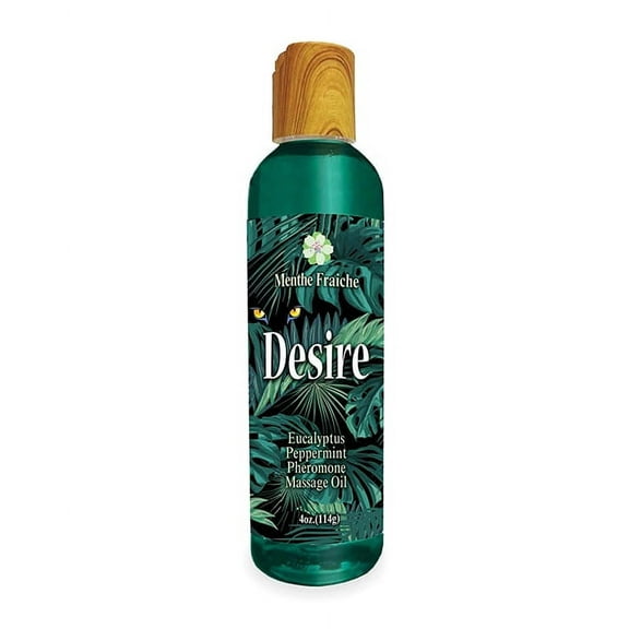 Desire Pheromone Body & Skin Massage Oil by Little Genie - 4 oz Eucalyptus/Peppermint Scented for all Skin Types