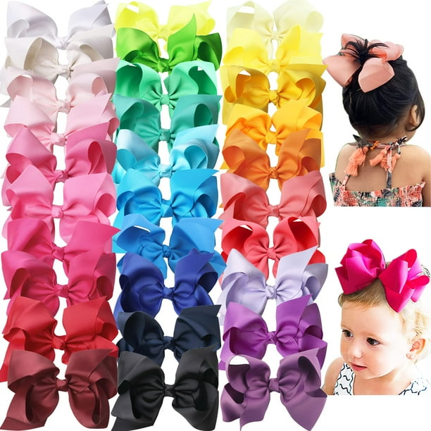 Hair Bows Clipband, pinzas para cinta de grogrén de 6 pulgadas, 30 unidades