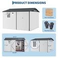 thumbnail image 2 of Garvee 10 x 8 FT Outdoor Storage Shed with Pushable Window, LED Light & Pegboard, Metal Garden Shed with Sloped Roof, Air Vent & Lockable Doors, White, 2 of 8