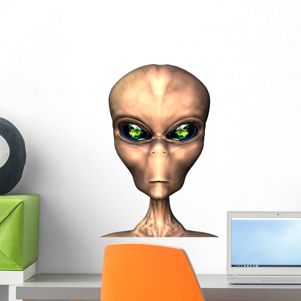 Silver Alien Wall Decal by Wallmonkeys Peel and Stick Graphic (18 in H ...