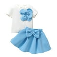 thumbnail image 2 of Piuwrlz Back to School Dress Sets Schoolgirl Short T-Shirt and Skirt Sets Fashionable Bow-knot Skirts Suits Blue Size 60, 2 of 8
