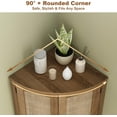 thumbnail image 5 of Tall Corner Cabinet, 64.7" Rattan Corner Storage Cabinet with 4 Doors and 5 Storage Shelves, Farmhouse Space Saver, Boho Shelf for Living Room, Kitchen, Bathroom, Office, 5 of 18