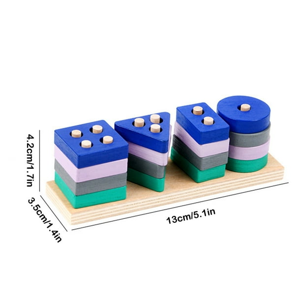 Cadeau de jouet Montessori pour 1, 2, 3, 4 ans, jouet de tri et d'empilage  en bois