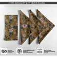 thumbnail image 4 of Vargottam Designer Cotton Canvas Napkins - Set of 12, 20-Inch, Refreshing Green Hue Whimsical Floral Vines Print, Durable & Absorbent Cloth Napkins for Dining, Parties, and Home Decor, 4 of 7