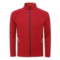 thumbnail image 1 of Blusa y camisa de manga larga con cuello alto para hombre, cárdigan informal de moda con bolsillo y cremallera, chaqueta de entrenamiento deportiva de manga larga con cuello alto, abrigo de poliéster, 1 of 5