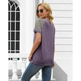thumbnail image 3 of Rosvigor Plus Size T Shirts for Women Color Block Tops Loose Tee Short Sleeve Blouses, 3 of 6