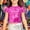Rose Chaud, variante sur T-shirt à Manches Courtes Extensible Brillant de Performance pour Filles Garçons Jeunes Chorale Tenue de Scène Coupe Confortable Haut Uni