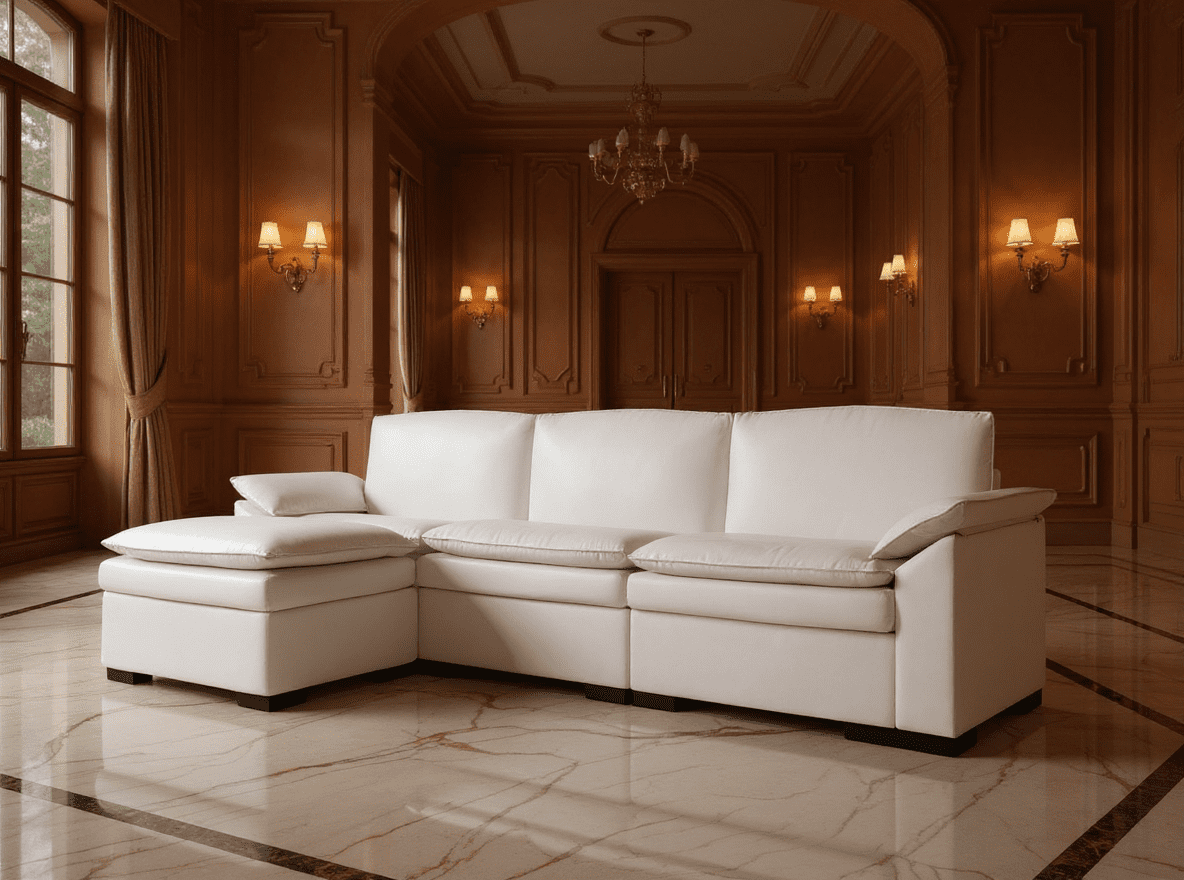 Gewnee 117.7" L - Shaped Velvet Modular Ultra Deep Seat Sectional Sofa, Super Comfy 3 -Seater with 1 Ottomans for Living Room