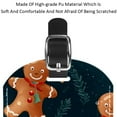 thumbnail image 4 of Square 2Pack PU Leather Christmas Gingerbread Man Cruise Luggage Tag with Privacy Cover and Name ID Tag for Travel Handbags Backpacks Luggage Tags, 4 of 6