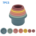 thumbnail image 3 of Baby Silicone Hourglass Stacking Cup, Montessori Educational Toy, Intelligence Gift Toys Stacking Ring Tower Toy For Infant Bath Play, 3 of 4