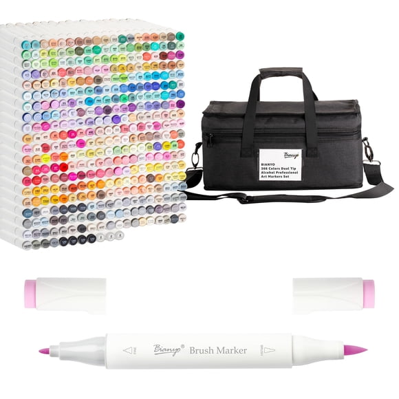 Set de marcadores de alcohol Bianyo de 366 colores con doble punta