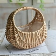 thumbnail image 2 of 3 Pcs Rattan Woven Flower Basket Half Moon Wicker Basket Wicker Storage Basket with Handles Sturdy Picnic Basket for Picnic Garden Storage Home Decor, 2 of 7