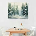 thumbnail image 2 of JEUXUS  Canvas Print Wall Art Woodland Nursery Decor Pastel Green Pine Tree Forest Landscape Nature Wilderness Fine Art Decorative Rustic for Living Room, Bedroom, Office, 2 of 4