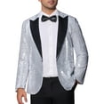 thumbnail image 1 of CHAQUETAS DE LENTEJUELAS INSPIRADORAS CHIC PARA HOMBRES, CHAQUETA DE DEPORTES BRILLANTE CON SOLAPA PICO, TRAJE BRILLANTE PARA BODAS, 1 of 5
