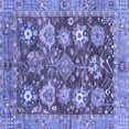 thumbnail image 1 of Ahgly Company Machine Washable Indoor Square Abstract Blue Modern Area Rugs, 5' Square, 1 of 4