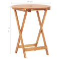 thumbnail image 2 of vidaXL Folding Garden Table 60x75 cm Solid Acacia Wood, 2 of 7