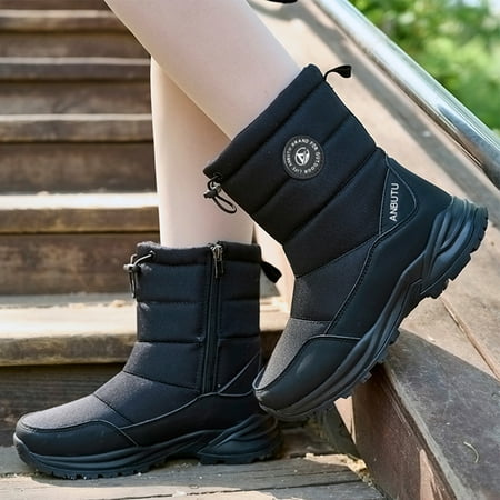 

NEGJ Winter Men s Velvet Thick Rubber Sole Plush Warm And Comfortable Snow Boots Cotton Boots