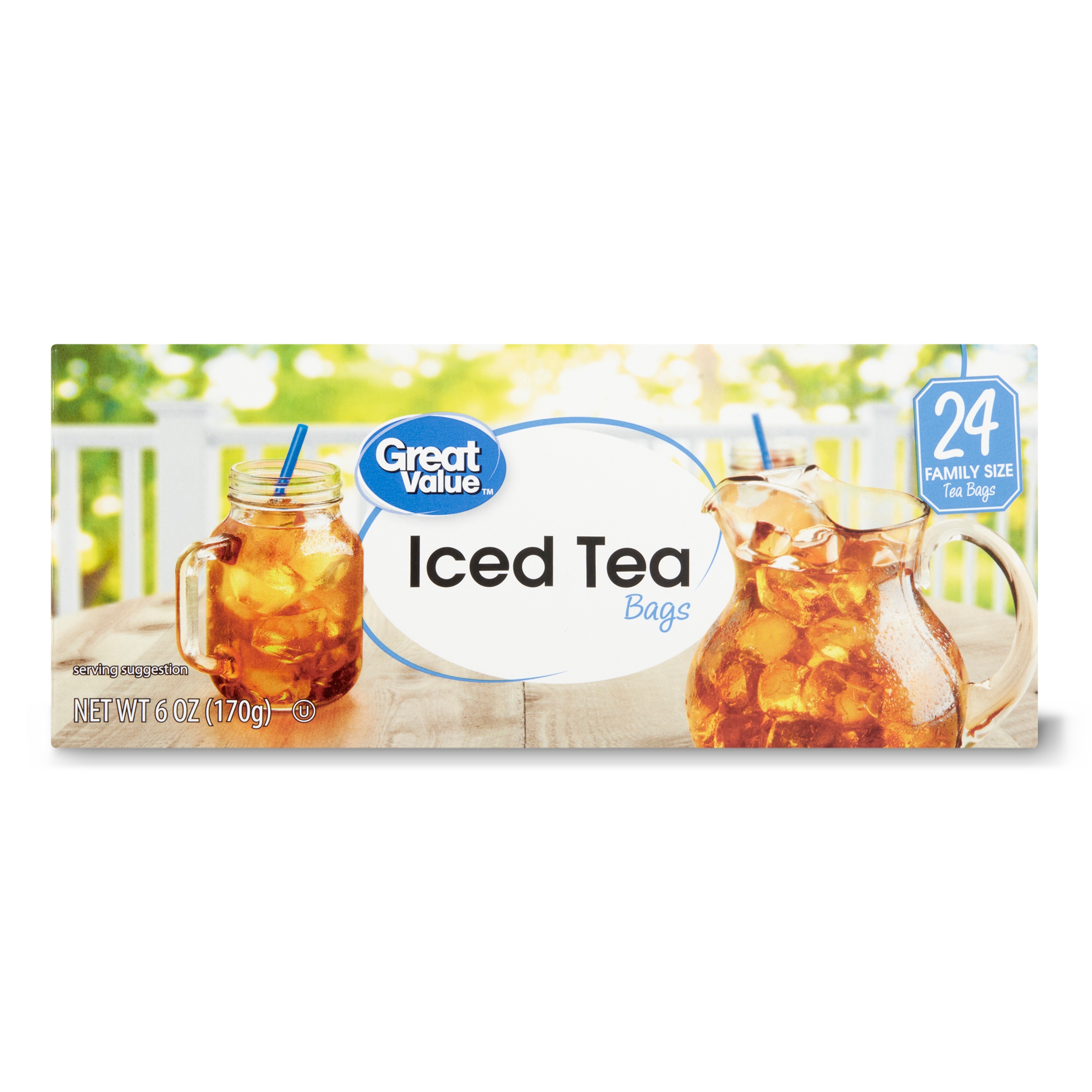 Great Value Iced Tea Bags, Family Size, 6 oz, 24 Count