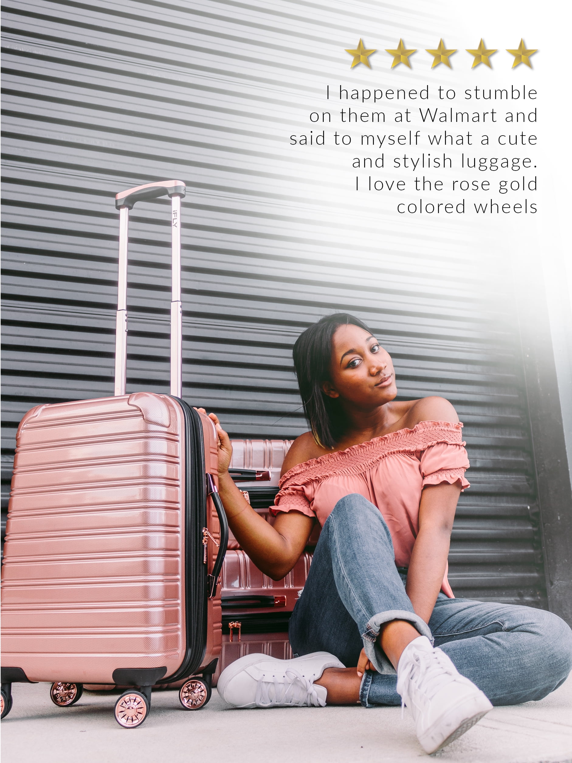 rose gold suitcase walmart