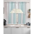 thumbnail image 2 of Aqua Gray Stripes Kitchen Curtains Sets 36 Inch Length with Valance, Minimalist Gradient Lines Aesthetic Swag Valances and Tiers Curtain Set Drapes Swag Curtains for Living Room, Bathroom, Bedroom, 2 of 6