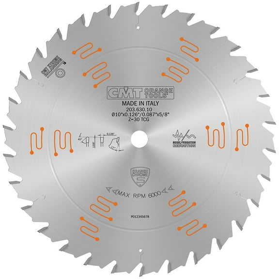 CMT 203.630.10 Orange Chrome Glue LINE Ripping Blade 10" x T30 TCG