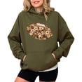 thumbnail image 2 of Floral Football Hoodie for Women & Teen Girls Boho Game Day Sweatshirt, Army Green Hoodie, XL, 2 of 8