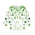 thumbnail image 5 of Posijego T-Shirt de la Saint-Patrick pour Filles et Garçons, Manches 3/4, Col Rond, Graphique, Ample, Décontracté, 5 of 5