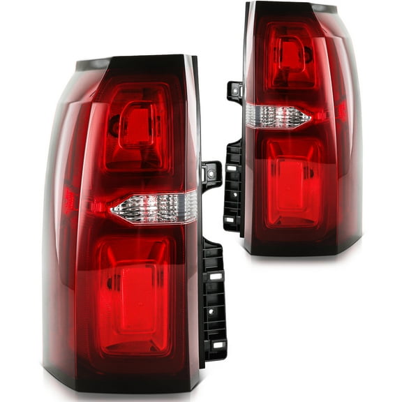 cciyu Taillight Assembly For Chevrolet For Suburban 2015-2019 For Chevrolet For Tahoe 2015-2020 Red Housing Clear Lens Driver & Passenger Side Taillamps