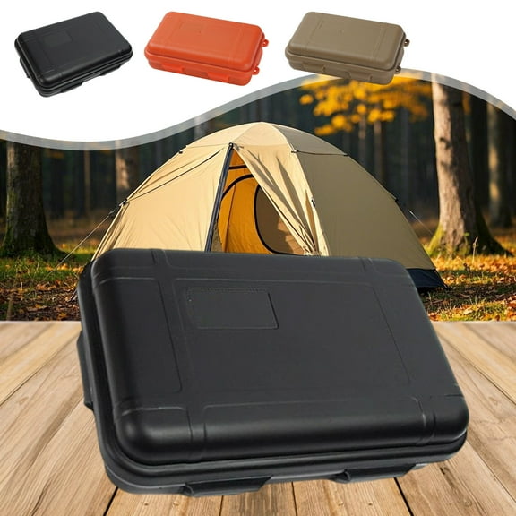 Outdoor Survival Storage Box | Large Shockproof Waterproof Case | Pressure-Proof Honeycomb EVA Cushion | Removable Partition | Non-Slip Buckle | Gray Orange | 17x11x5cm | 1 Piece