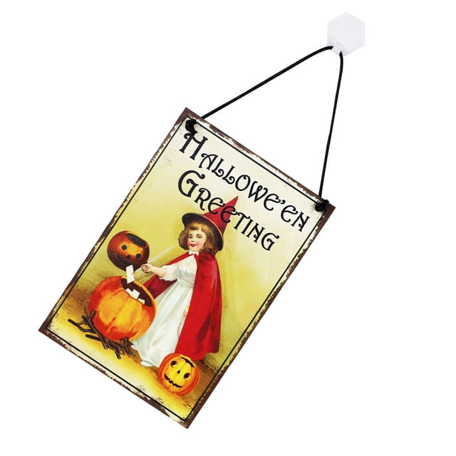 Wosthever Letrero colgante para puerta de Halloween, cartel colgante de para Festival feliz, guirnalda decorativa, placa colgante, accesorios para Kits de decoración para fiestas Tipo 1 Wosthever HA063925-01