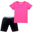 thumbnail image 3 of Summer Kids Casual Solid Short Sleeve T Shirt And Shorts For Girls Outfits Baby, 3 of 3