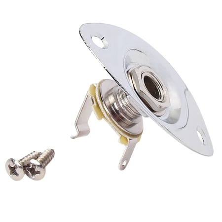 1/4 '' Oval Out Plate 1/4 '' With Screws For Electric Bass Guitar ST (Distance Between 2 Screw Holes: 38mm)