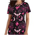 thumbnail image 2 of Puntoco Top de lactancia informal con cuello en V, manga corta y estampado de Halloween para mujer, 2 of 5
