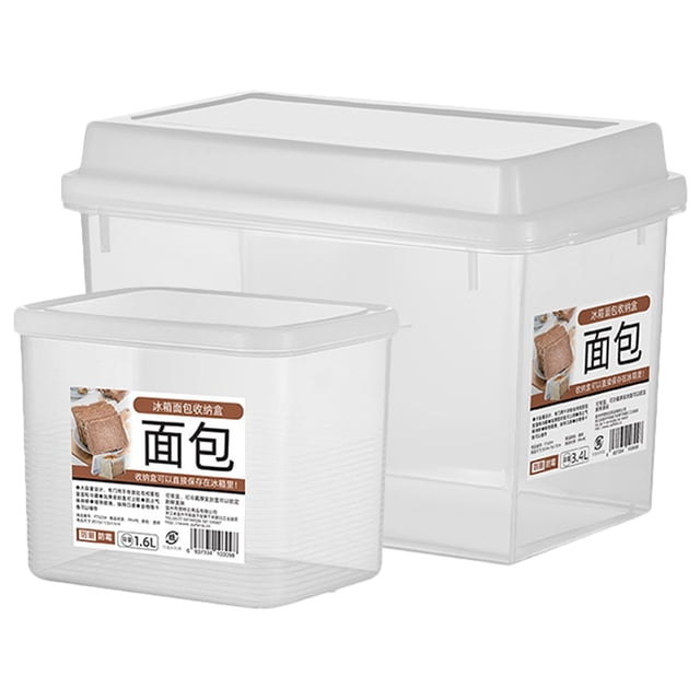 KAKOWELY 2pcs Transparent Bread Storage Box Bread Container Kitchen Bread Cheese Holder,9.45"X6.69"X5.91"