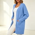 thumbnail image 6 of BRELIL Women's Fall Winter Long Sleeve Open Front Cardigan Ribbed Knit Casual Basic Coat for Women Sweater Outfit, Light Blue 2XL, 6 of 9