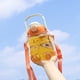 thumbnail image 2 of Linda botella de agua de conejo con pajita, botella de plástico de gran capacidad con correa ajustable para el hombro para acampar, deportes, viajes, picnic, 2 of 8