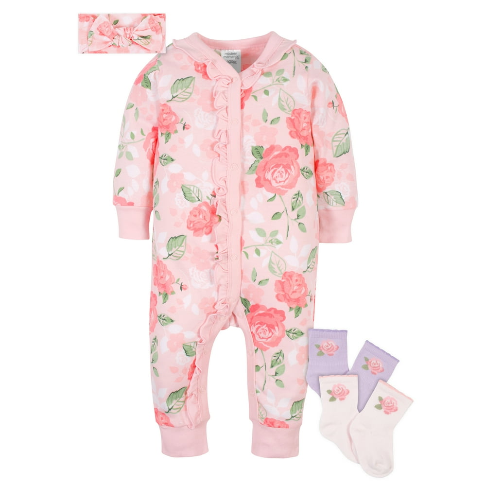 Modern Moments Modern Moments by Gerber Organic Baby Girl Coverall