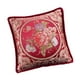 thumbnail image 5 of Cojín decorativo europeo, funda de almohada suave y lujosa con flores. Rojo, 5 of 9