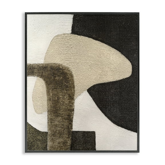 Stupell Industries Southwestern Neutrals Pattern Abstract Painting Black Framed Art Print Wall Art, 11 x 14